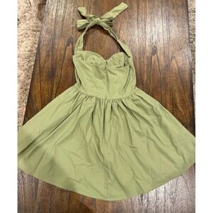 Princess Polly Olive Green Halter Mini Dress Sweetheart Neckline Size 0